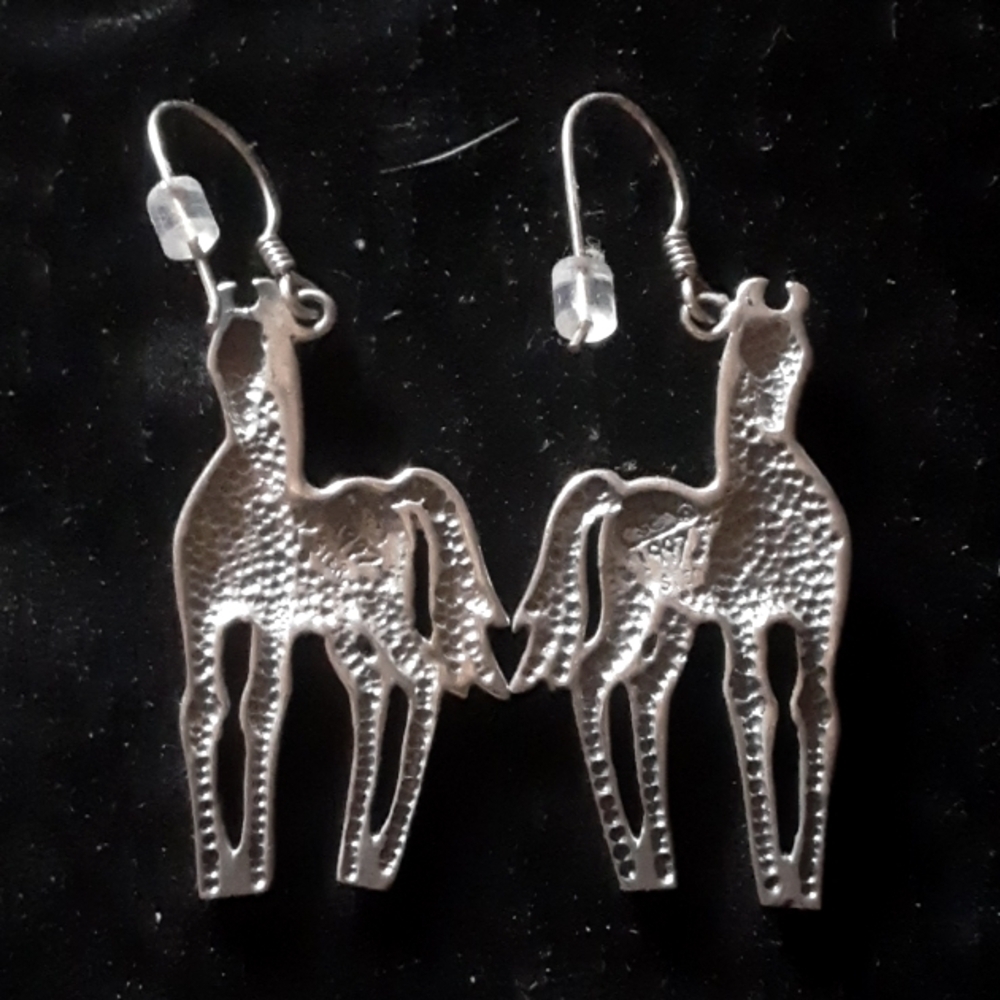 Silver Tone Horse Earrings - Picture 5 of 5
